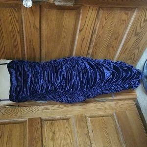 Dark Blue Velvet dress very flattering bodycon